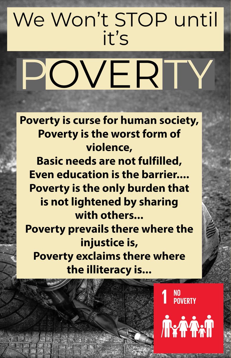 kaur_tj19's tweet photo. Quatrain on my favourite SDG that is Goal 1 POVERTY....
Poverty gives rise to many social issues in a nation....Poverty is a weapon of mass destruction....
@pkdhillon08 @09nitinsharma1 @ArvindKnps @KnpsIndia @edusdg @AdobeSpark @sdgchoupal @SDGaction 
#Act4SDGs #Endpoverty https://t.co/4t7AMKcTxx