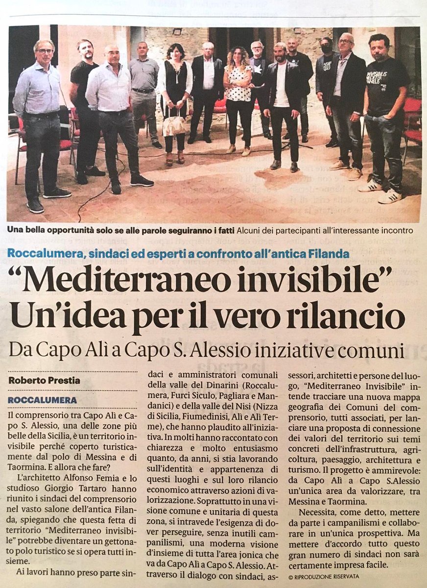 500x100's tweet image. Facciamo ripartire il Paese dal #Sud con il progetto #MediterraneiInvisibili di Alfonso Femia raccontato da Roberto Prestia nella @GazzettaDelSud

#press #ilviaggiosullostretto #500x100 @alfonsofemia  @giorgiotartaro #dialoghi #orizzonti #500x100talk #cultura #territorio