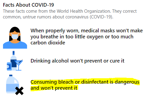 ptom's tweet photo. @RodneyAnon Bad news. The CDC is advising me not to hang out with the bleach boys. https://t.co/fXgamadcOX