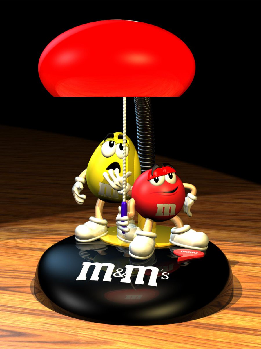 ThinkUp1com's tweet photo. Computer generated renders of M&amp;M licensed lamps. Some with clocks and radio.

#M&amp;M #Licensed #Lamps #Clocks #Radio #Cool #Candy #CGI #Render https://t.co/rLJOmGbTqb
