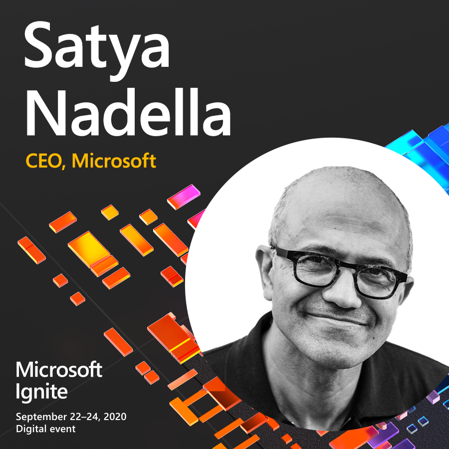 Microsoft's tweet image. Are you ready for #MSIgnite?

CEO @satyanadella takes the virtual stage from 8:15AM - 9:15AM PT, where he'll talk about how we're innovating across the tech stack to help organizations — big and small — address real-world challenges. msft.it/6001TQiYS