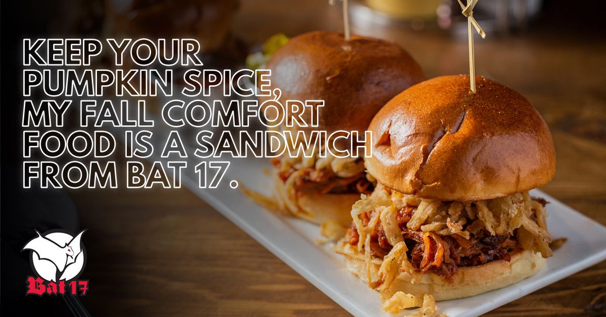 Happy First Day of Fall, from the team at Bat 17. Enjoy the last few moments of warm weather on our outdoor patio while indulging on our daily drink specials: $5 Stella Artois drafts, as well as $15 buckets, or $4, 16 oz Miller and Coors.

#Bat17 #Deli #Pub #Fall #Autumn #Leaves