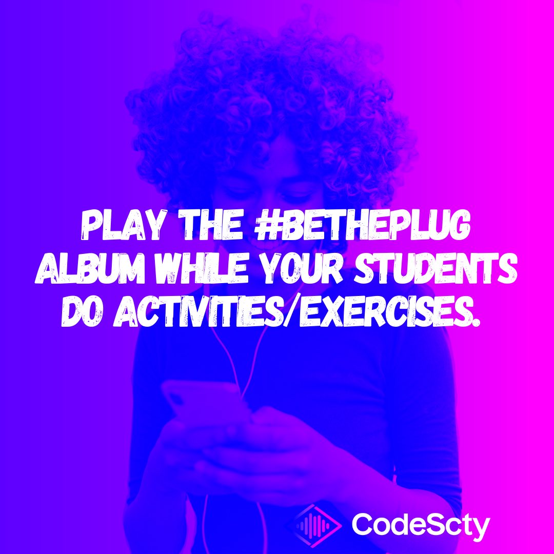 codescty's tweet photo. School is back in session and we would like to share some easy ways teachers can activate #CodeScty music in their classrooms both remotely and/or in-person. #BeThePlug The Soundtrack for innovation. https://t.co/1kQxWneZp2