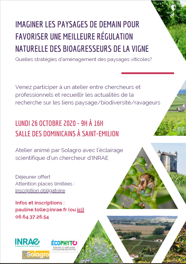 🆕[SAVE THE DATE!]  26/10/2020 à Saint-Emilion
Vous êtes viticulteur(rice) girondin(e)?🍇 Venez donner votre avis pour imaginer les paysages viticoles de demain ! 
Atelier organisé avec <a href="/SolagroFR/">Solagro</a>  - Infos et inscriptions ici : weezevent.com/imaginons-les-…