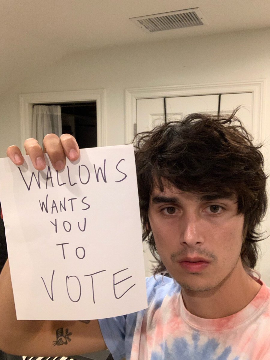 wallowsmusic's tweet photo. are you registered yet? it’s national voter registration day so we partnered up with @HeadCountOrg to make it extra special. go register, check your status, or make a pledge to vote to receive the only unreleased song from the nothing happens sessions https://t.co/0G2ZRzOrUa https://t.co/f26kTxVkjH