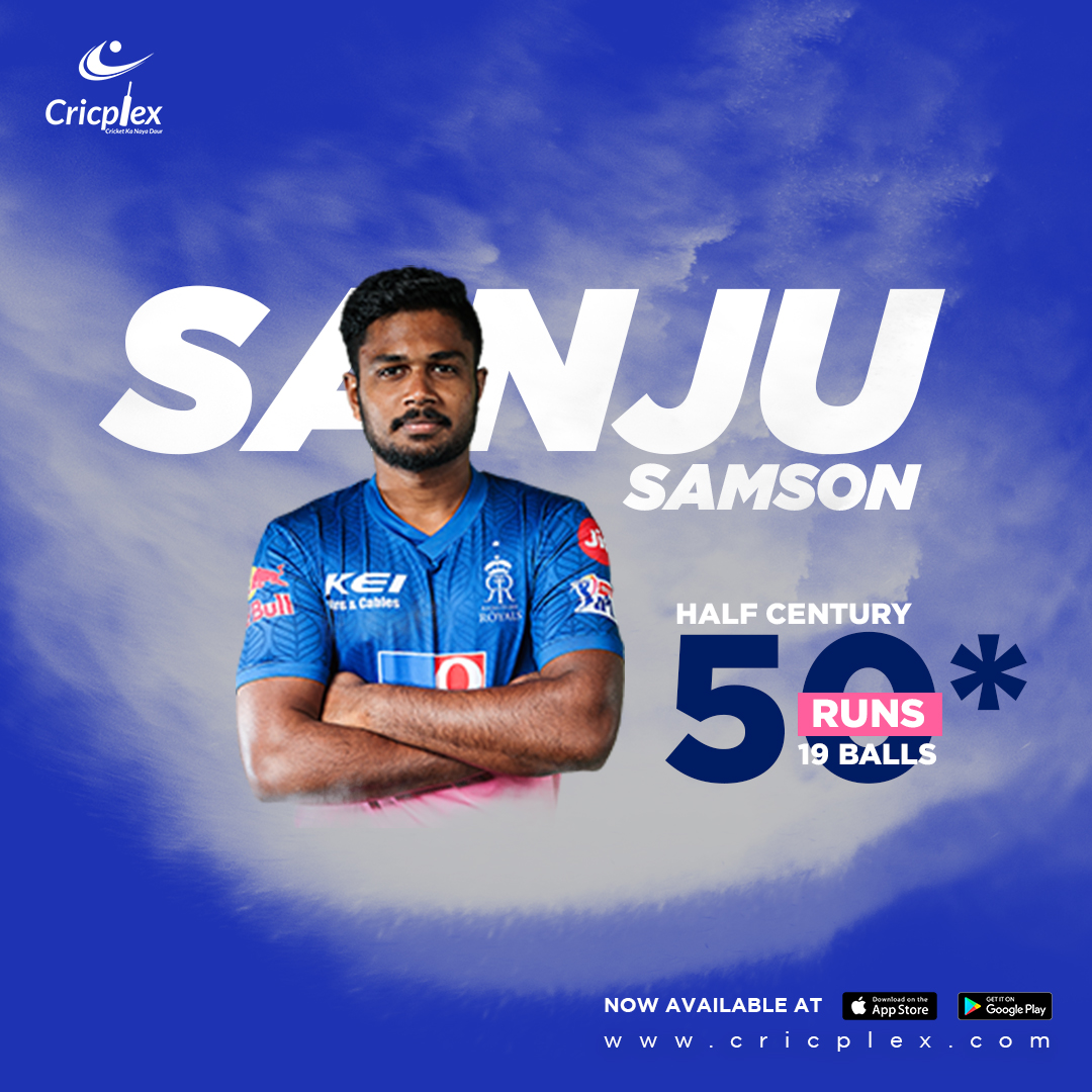 cricplex's tweet photo. 5โฃ0โฃ up๐
Sanju Samson* smashes a excellent half-century off just 19 balls at Sharjah Cricket Stadium,Sharjah
Live Cricket Score ๐ https://t.co/MykQqxJVgt
#Cricketkanayadaur #Cricplexlive #IPL2020 #Dream11IPL #SRHvRCB #OrangeArmy #KeepRising #PlayBold #WeAreChallengers https://t.co/5t83SPv6fF