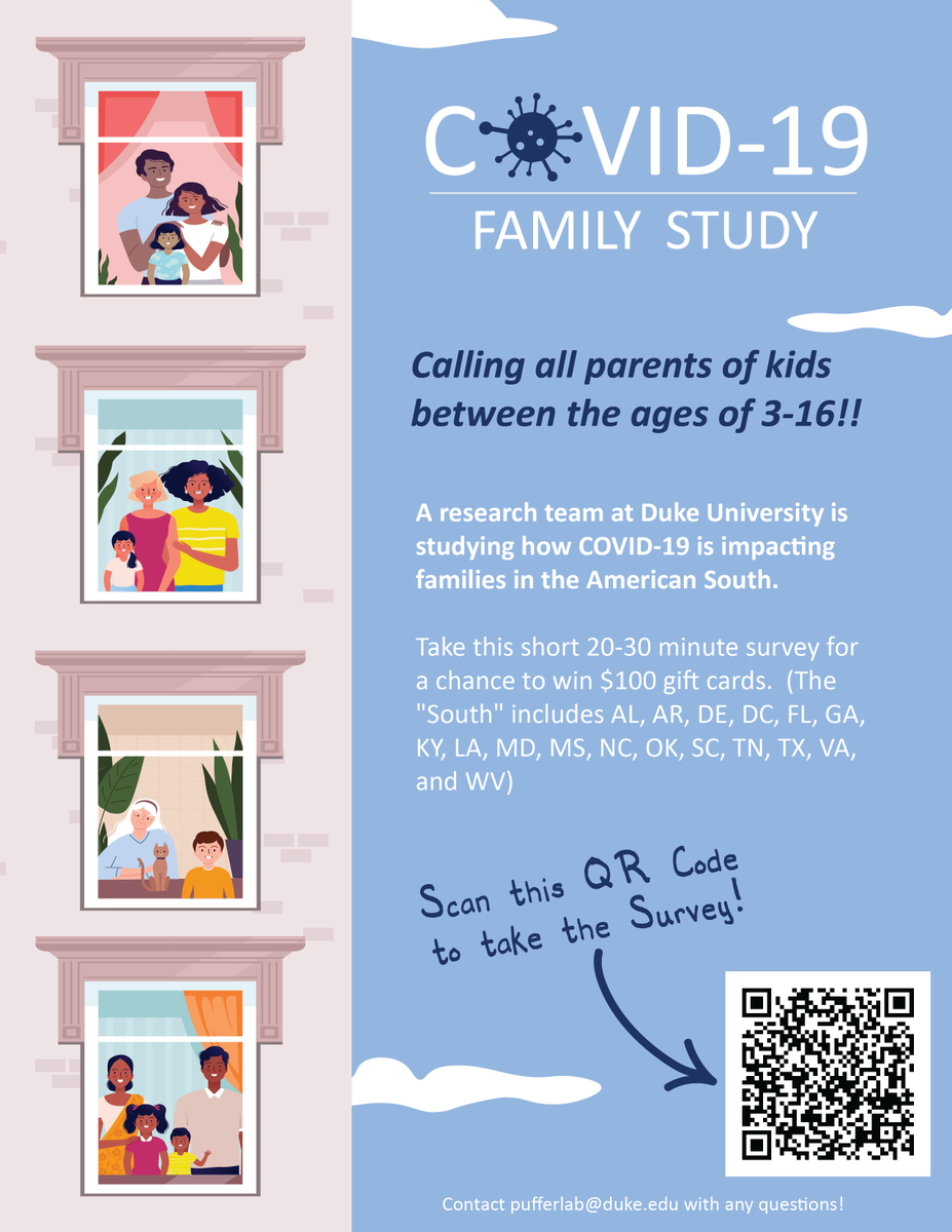 kquick8890's tweet photo. I'm broadly interested in #communityMH #ECD & #GlobalMH ๐Currently conducting a parent survey of family functioning during #COVID19 in the South.
๐ขWe're seeking to recruit Black and Latinx families now! ENG: https://t.co/lJKlhil1Vb SPAN: https://t.co/DD7ccZ0ARD
#BIMHResearch https://t.co/rhxIsSDrvu