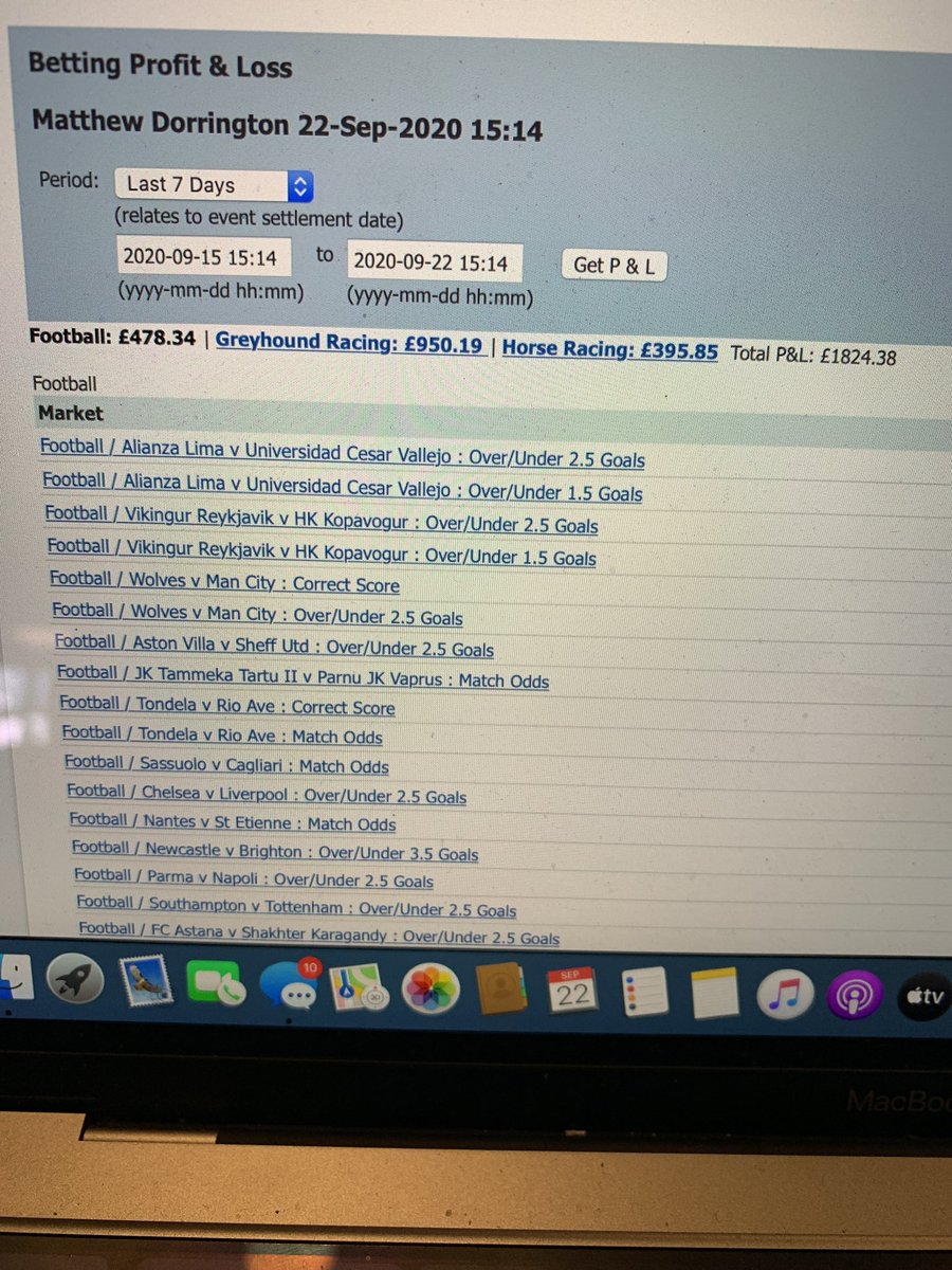 SignalsSports's tweet image. Last 7 days 😎 had an absolute mare on the football yesterday losing £600. As @BetfairExchange kindly decided to leave a market suspended for no reason. So not to shabby considering 👌