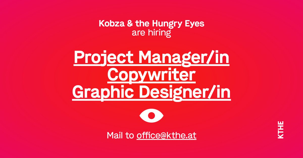 We're hiring 🙌🏼💫
#kthevienna #job #projectmanager #copywriter #graphicdesigner #kobzamediagroup