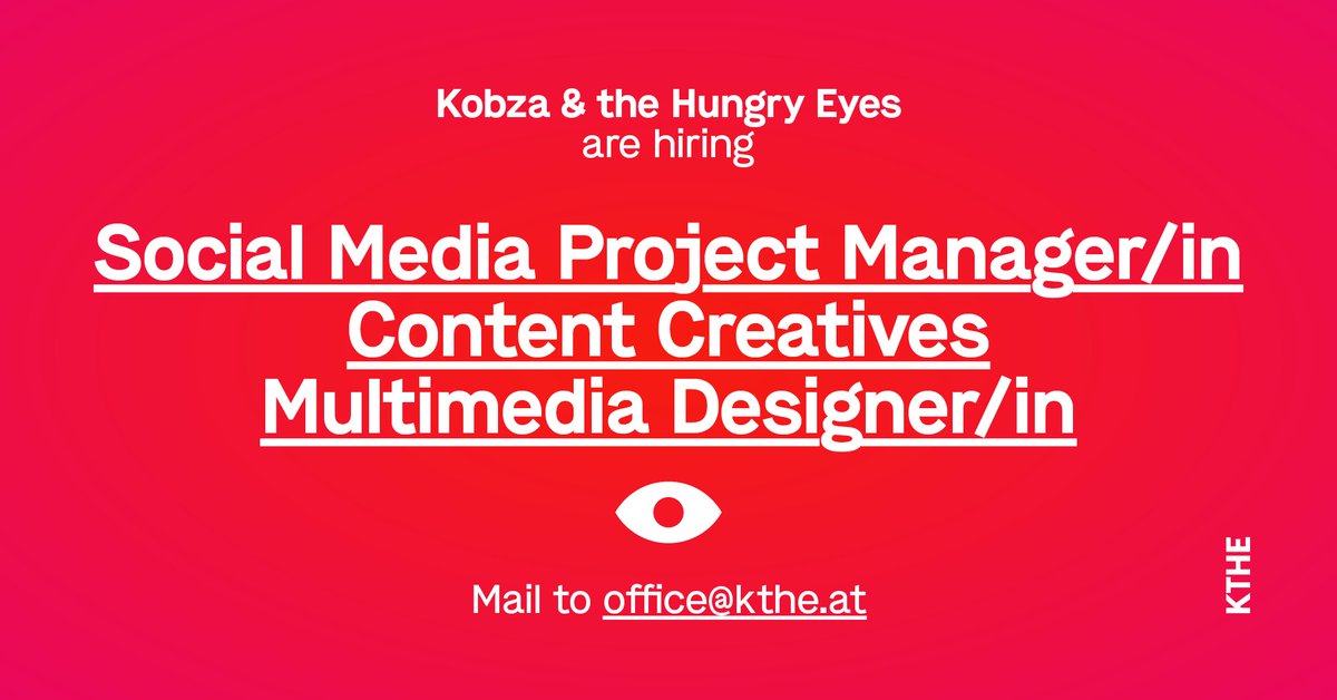 We're hiring! 🙌🏼💫
#kthevienna #job #socialmedia #contentcreatives #multimedia #kobzamediagroup