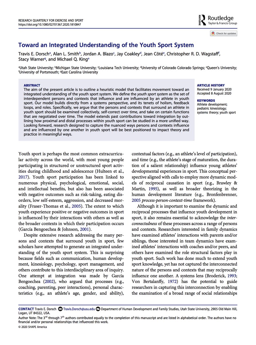 FamiliesInSport's tweet photo. Super excited to share our newest paper: Toward an Integrated Understanding of the Youth Sport System. 

@BigSkyBoiler @AlSmithProf @Blazojor #JayCoakley @jeancote46 @wagstaffchris #StacyWarner #MichaelKing 

50 FREE e-prints here: https://t.co/JWuIMtoSIa https://t.co/9ZUYQvUDYv