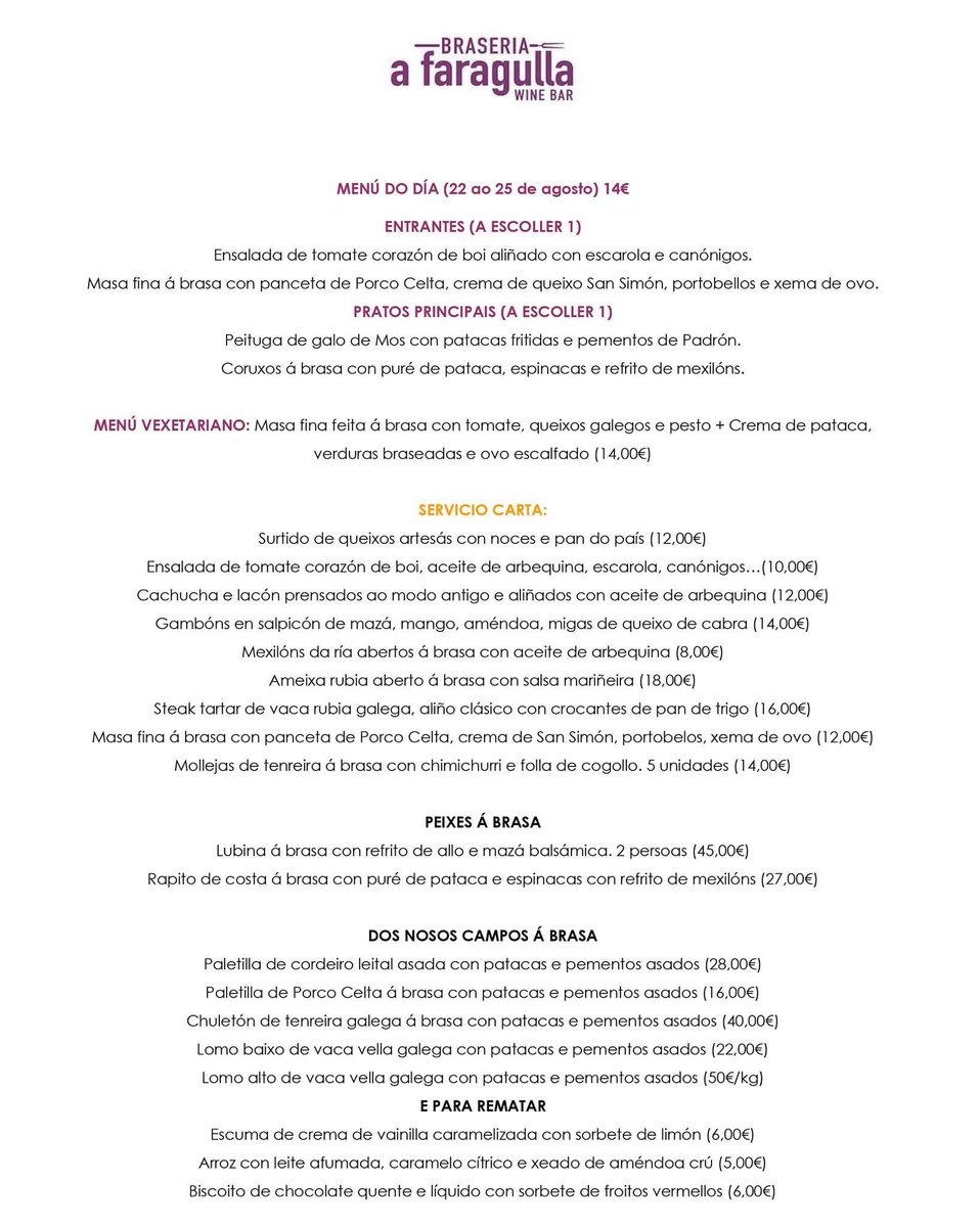 ➡️ MENÚ SEMANAL ⬅️

Feliz martes faragull@s 😁

#menu #afaragulla #menusemanal #braseriaafaragulla #ribeirasacra #chantada #comerdenribeirasacra