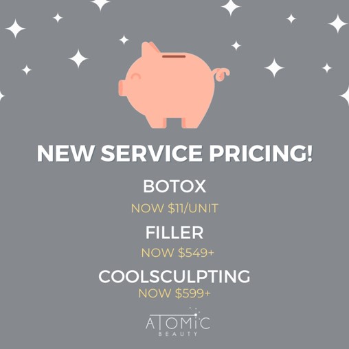 Have you seen 😮We made our best-selling treatments even more affordable!

With new, lower pricing PLUS an #atomicbeauty membership, you’re basically making money each month after your treatments 😜

#theatomicbeauty #friscomedspa