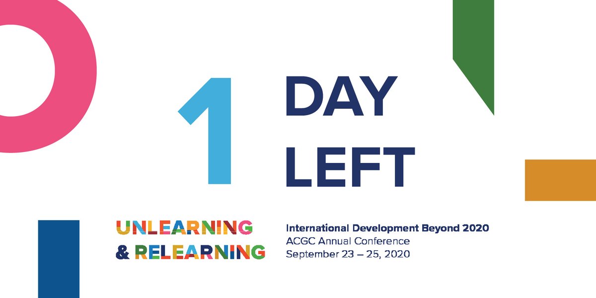 It's happening tomorrow! We're so excited to bring you Unlearning &amp; Relearning: International Development Beyond 2020. This conference will provide many opportunities to engage, learn and unlearn to move towards an equitable world.