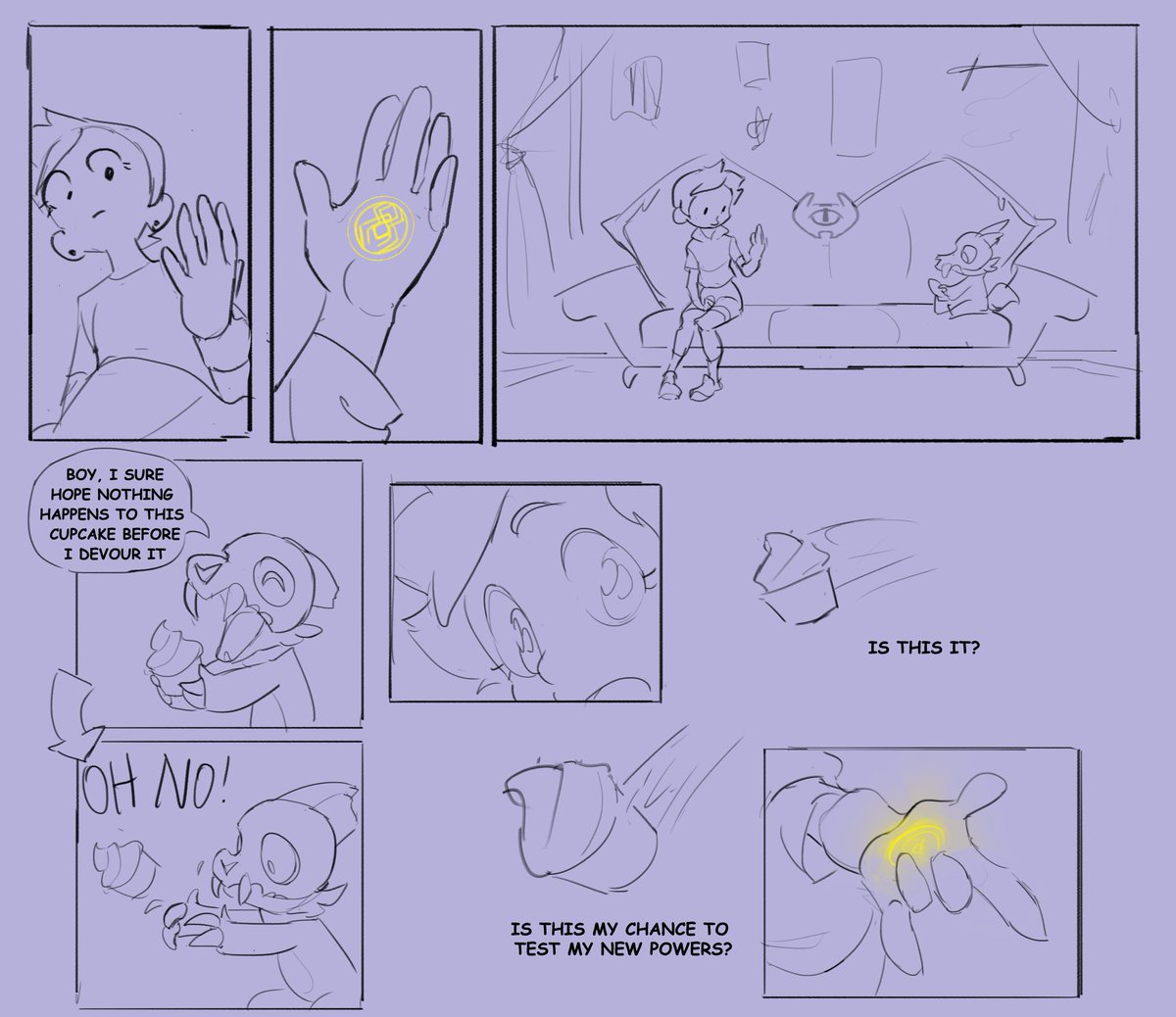 Casually scribbles out a silly origin story for the previous tweet. good comic layout practice. #TheOwlHouse #LuzNoceda 

https://t.co/WmG7QijNU3 