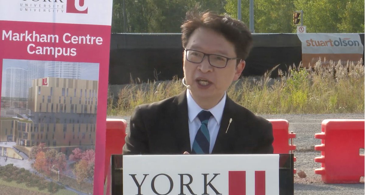 StuartOlsonInc's tweet photo. Hon. Minister @Billy__Pang for #MarkhamUnionville on the important role post-secondary institutions play in economic development and continued growth throughout the region, celebrating the official groundbreaking of @yorkuniversity's newest campus. #stuartolsoncreates https://t.co/BETV30kpeE