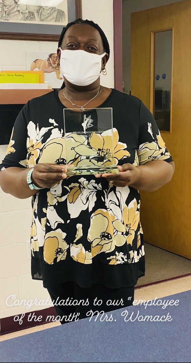 Marlin_Middle's tweet photo. Please join me in congratulating Mrs. Womack for being recognized at the board meeting as "Employee of the Month"; well deserved!!! You are truly amazing!! #CommittedToExecellence @Marlin_Middle @MarlinISDTX #TheTakeoff #Fearless #Powerful #Significant https://t.co/FcKGp4J4h1