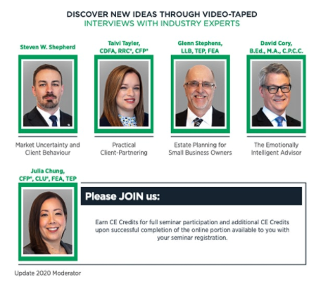 AdvocisToronto's tweet photo. This year's #Update2020 will be held in two parts on October 7th and 8th.
Learn from #financial experts discussing defined learning areas and earn #CECredits.
Visit the link for additional details and to register:
https://t.co/5PyTeLijIG https://t.co/TR2pH9zBy6