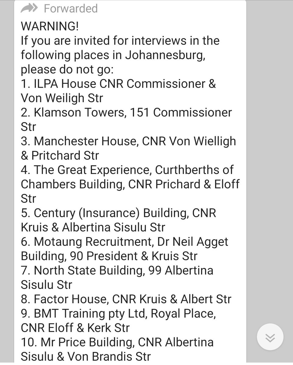 YE_RSA's tweet image. Talking about #HumanTrafficking i just had this forwarded to me. People who are looking for jobs are desperate and are easily manipulated. Be careful out there guys. Tomorrow, #23SeptemberCleanSA