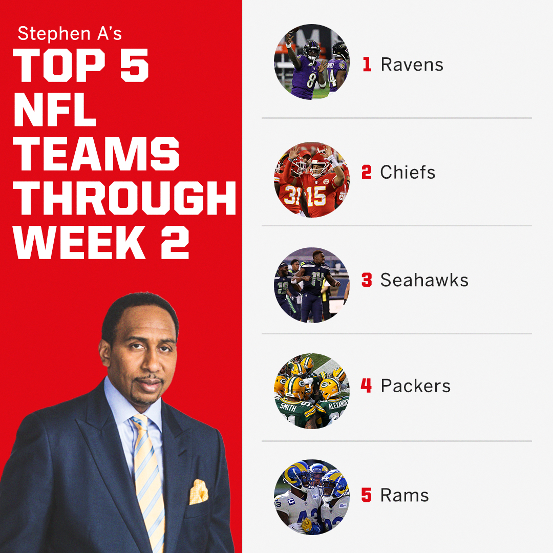 Stephen's A-List: Top 5 NFL Teams This Season