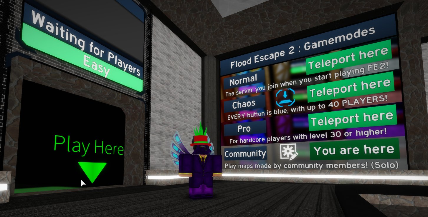 Crazy On Twitter Fe2mt Update Map Test Is Now Community Maps And Has A Teleport Added To The Gamemodes Board Will Soon Be Added To Main Fe2 Shortened Map Ids Share Your - roblox flood escape 2 maps