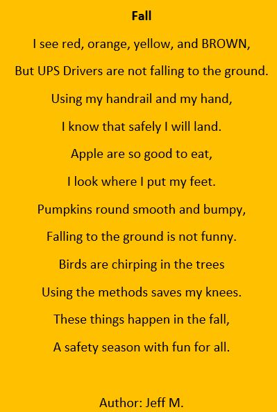 GLNorthDivision's tweet image. First day of fall safety message. A poem written by Petoskey On Road supervisor Jeff. He even had a visual aid/ attention getter. 
@Gr8LakesSafety