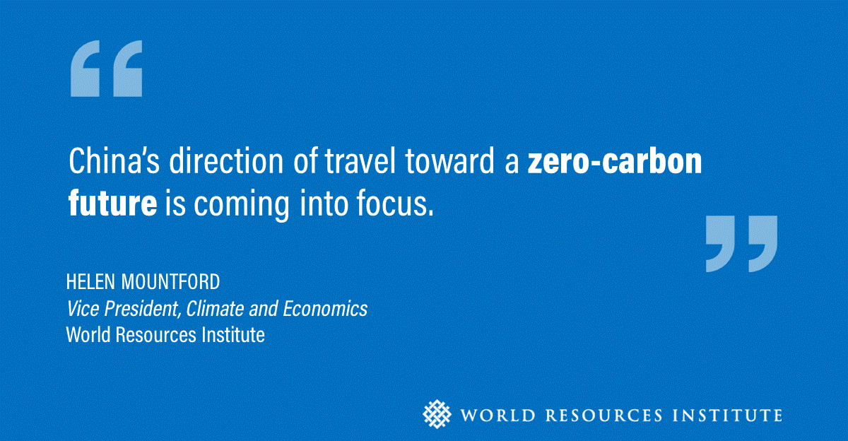 WRIClimate's tweet photo. Today President Xi Jinping made a surprise announcement that #China aims to achieve carbon neutrality before 2060 and to peak carbon emissions before 2030. 

Read a statement from @HMountford4 ➡️ https://t.co/jF0Y7nFnmA #UNGA #ClimateWeekNYC #netzero https://t.co/NE8MQOBWuI