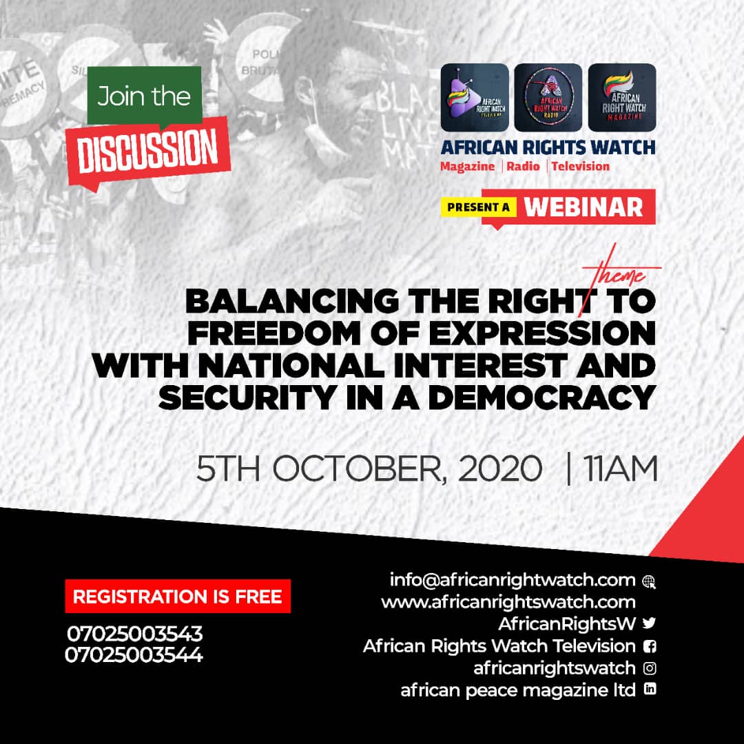 You cant afford to miss this event.@AfricanRightsW @KukahCentre @AU_PSD #PressFreedom #Security #democracy #democracydialogues #media @pen_int @mediadefence @avancemedia