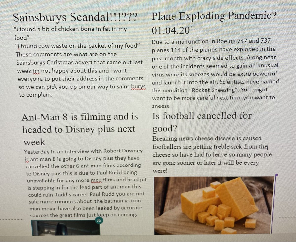 MissSutherlandd's tweet image. S1 have been learning how to be  responsible digital citizens, and have worked collaboratively to produce fake news articles (in order to help them recognise them) 😄 @HyndBusComp