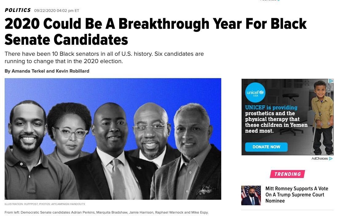 HuffPo decided to do a story on black Senate candidates
Not pictured: Republican John James https://t.co/GAV3lPy2aZ