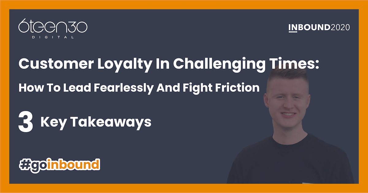 6teen30Digital's tweet photo. #Inbound2020 session with Ying Chen from #HubSpot on topic Customer Loyalty in Challenging Times
The 3 main takeaways are listed on our LinkedIn page - Check them out here https://t.co/zX2yUXOY9r
#Growfaster #GoInbound #GrowthEngine #CustomerLoyalty https://t.co/Ew7sKbR2TO