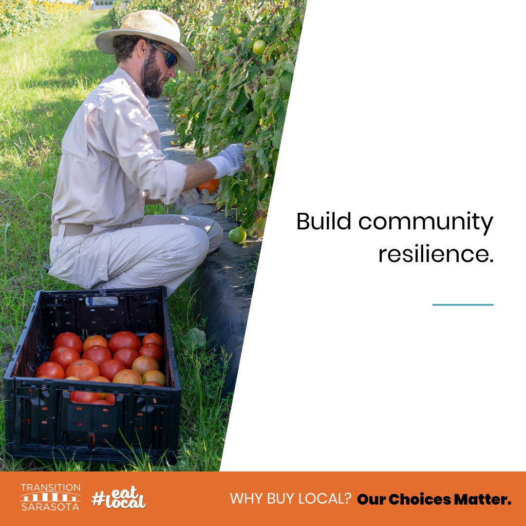CommunitySRQ's tweet photo. Why buy local? Buying local supports a diverse network of innovative and independent businesses. This makes it possible for communities to survive and thrive in good times and bad. #NationalEatLocalDay https://t.co/ovMeAwK5DU