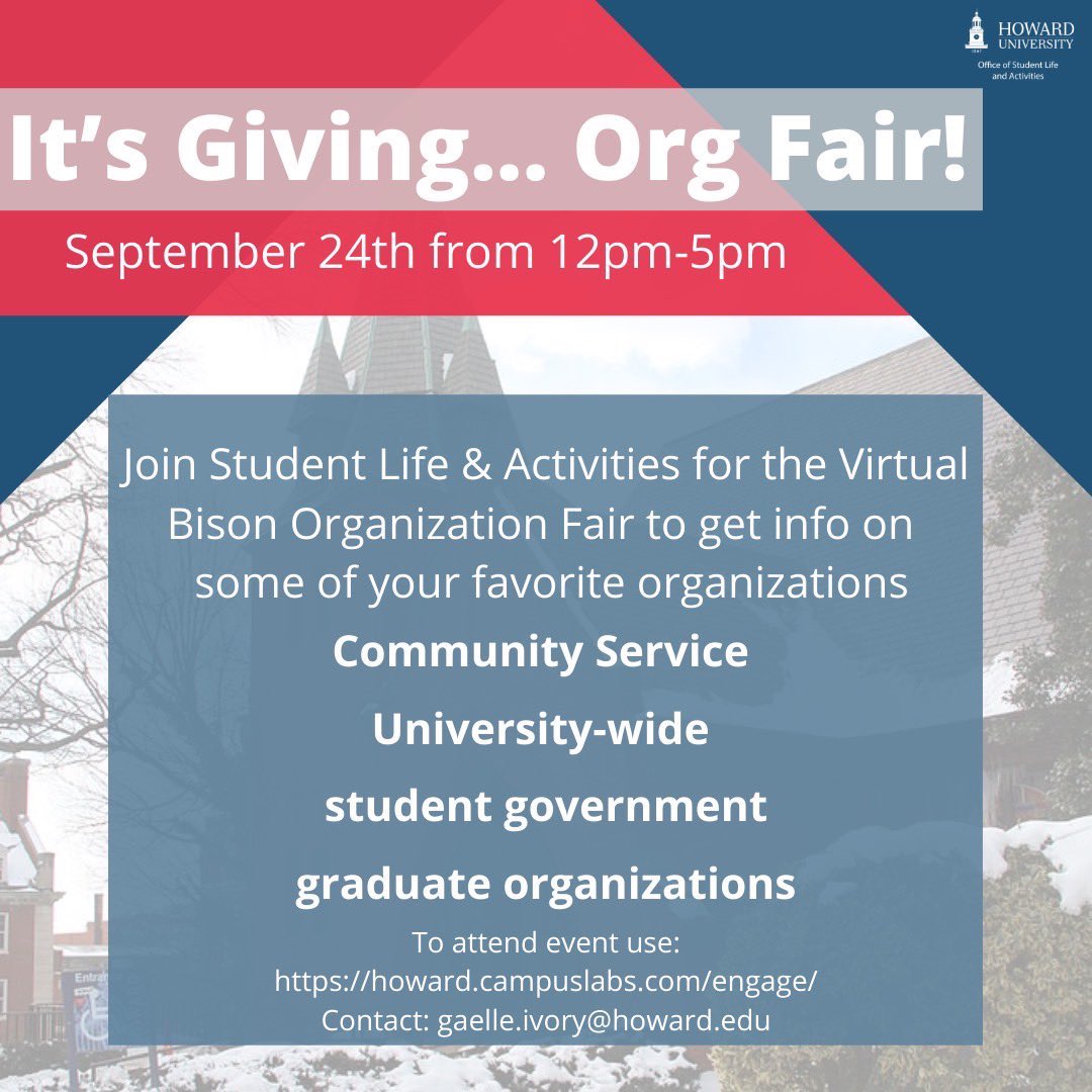 Join us this Thursday, September 24th from 12-5 pm EST to learn more about NCNW Howard Chapter and how you can join! Can’t wait to see you all! 💜🧡#bisonvirtualfair