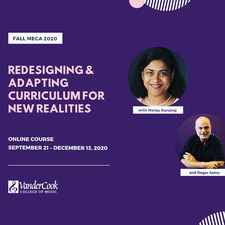 vandercook.edu/programs/meca_… Redesigning &amp; Adapting Curriculum for New Realities
ONLINE
September 21–December 13, 2020
Sing Say Dance and Play in a Culturally Responsive Way even with the challenges of a remote, hybrid and in person teaching.
