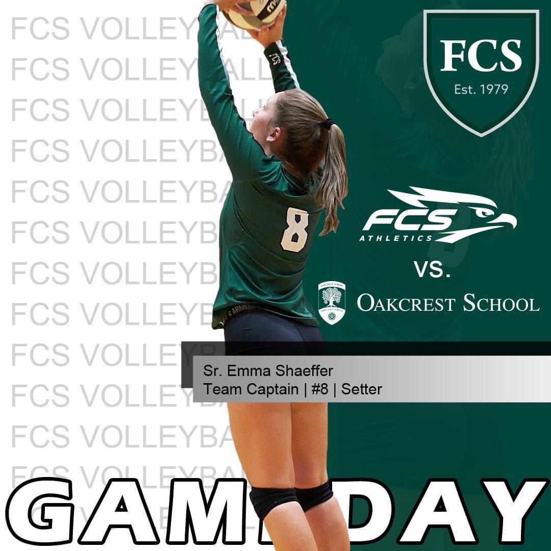 Best of luck to our FCS Varsity &amp; JV Volleyball Teams, as they travel to Oakcrest School to take on the Chargers this afternoon! #GoEagles
