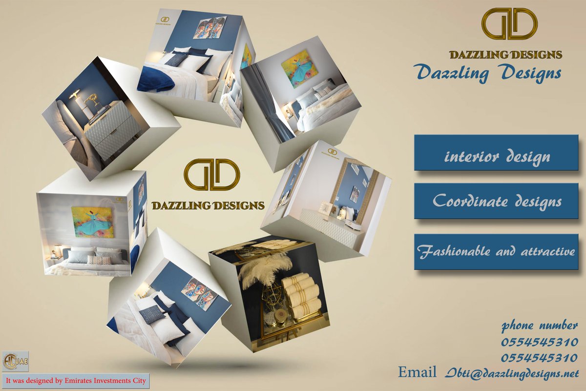 اذا كنت تبحث عن افضل الشركات في مجال التصميم الداخلي والديكور اتصل علي dazzlingdesign
 اتصل علي
0554545310
0554545310

Ibti@dazzlingdesigns.net
Facbook facebook.com/dazzlingdesign…
Instagram instagram.com/dazzlingdesign…
Twitter x.com/dazzlingdesign8

#تصميم_داخلي
#Dazzling_Designs