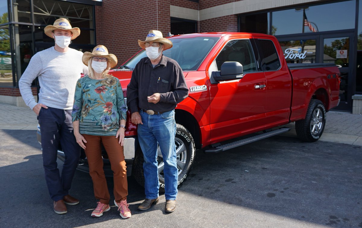 BUTMANFORD's tweet photo. Congratulations to Mr. &amp; Mrs. Clark who took home a new 2020 #Ford #F150 with the help of Jarrett Dupuis! Thank you for your business and enjoy your new truck! 🤠 https://t.co/EjIIS8hXTF