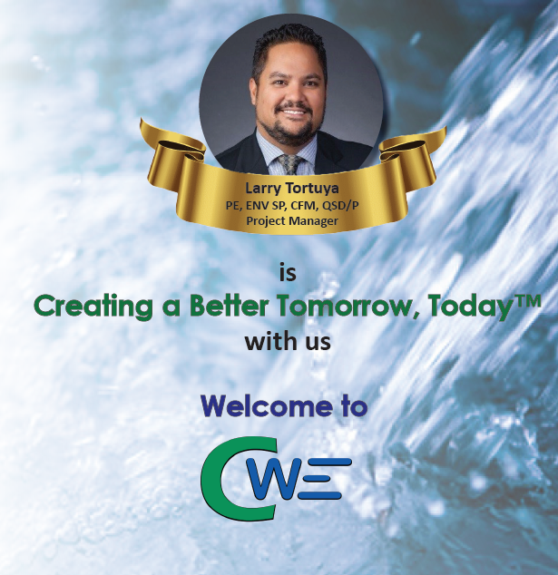 CWECorp's tweet photo. We are thrilled to have Larry Tortuya join the CWE team as a new Project Manager! #CreatingABetterTomorrowToday https://t.co/ErAeYunH1K