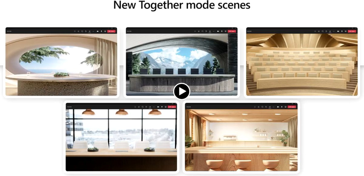 DaveMichels's tweet image. New #TogetherMode Scenes for #MSTeams Meetings #MSIgnite
