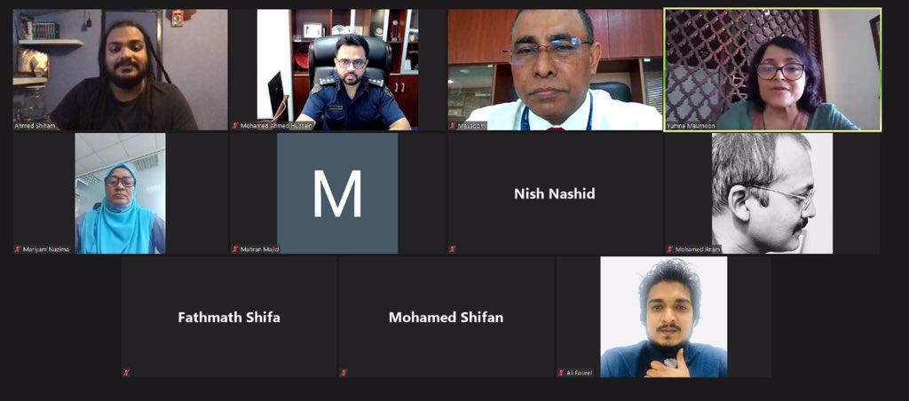 CG <a href="/hanafymv/">Mohamed (Hanafy) 🇲🇻</a> participated in a virtual meeting held by @MUMaldives today. The meeting was focused on challenges faced by Maldivian music artists in contributing to the tourism industry. CG assured swift Immigration enforcement actions related to visa abuse on such matters.