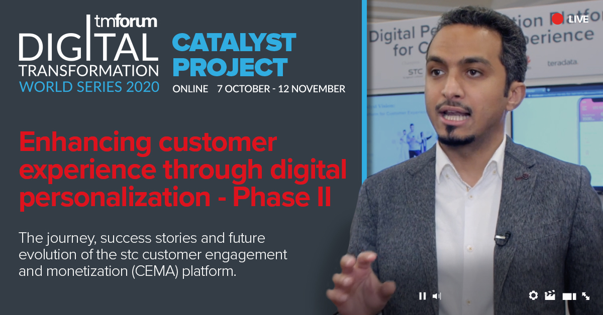 tmforumorg's tweet photo. This Catalyst featuring @stc, @Teradata, @SASsoftware and @nokia shares the STC journey and success stories and gives a glimpse of how the platform will evolve in the coming years https://t.co/BMD1rx3dOq #TMFDigital #CatalystCountdown #Telecommunications cc: @nokianetworks https://t.co/FzuUUP9h3W