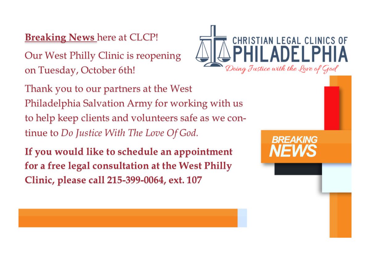 Christian Legal Clinics of Philadelphia tweet media