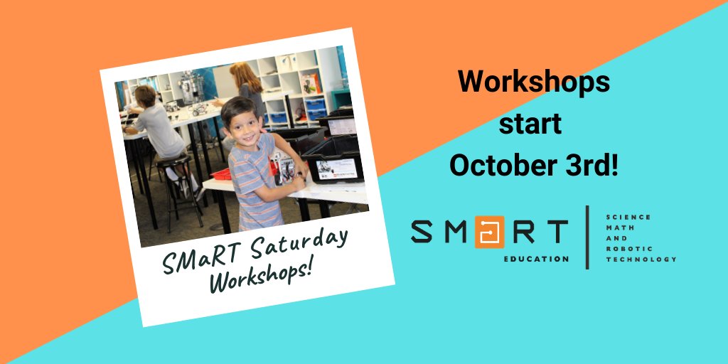 SMaRT_Ed_cv's tweet photo. Fall Saturday Workshops start October 3rd!
#Robotics for 6-8 year olds at 9am and Robotics for 8-10 year olds at 1 pm in Palm Springs Get more info on our Workshops page https://t.co/dHkgJV3VIK https://t.co/VYjlYJVjGk