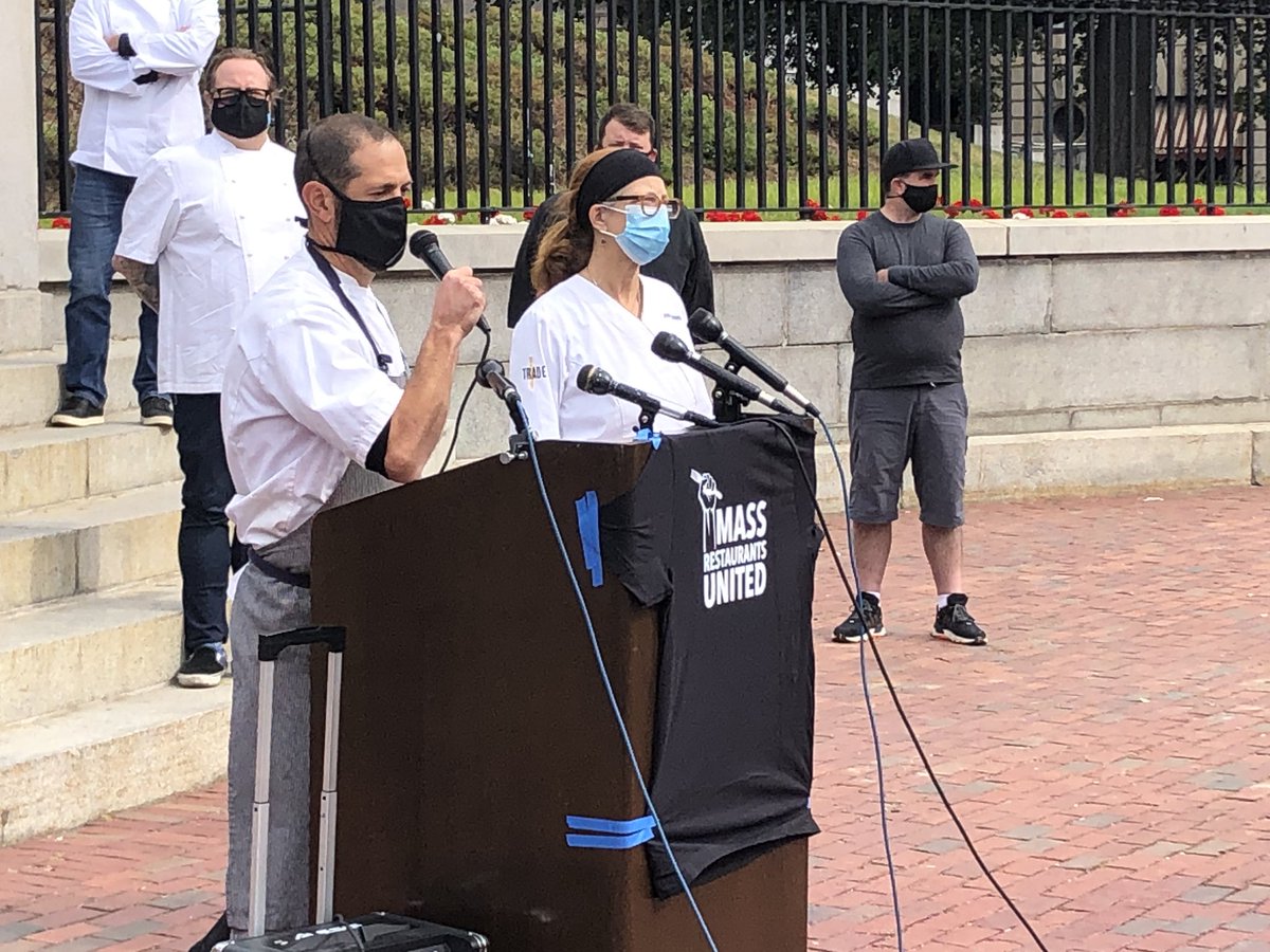 So proud of <a href="/tmaws/">Tony Maws</a> &amp; <a href="/jodyadams/">jody adams</a> <a href="/MARestosUnited/">Mass Restaurants United</a> chefs. While reinventing their restaurants &amp; trying to plan for an unknown future, they’re out here trying to get the MA legislature to DO THEIR JOBS &amp; get the Econ Dev Bill &amp; the Distressed Restaurant fund over the finish line.