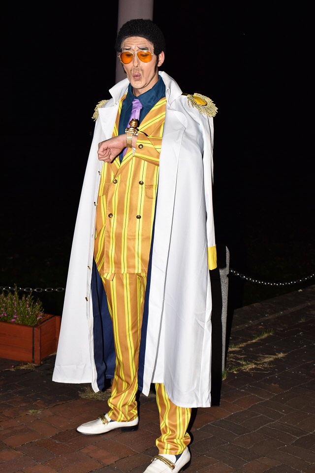 若本 葵 Cosplay One Piece 海軍三大将 黄猿ボルサリーノ Photo Tooru Toru Cosplay Onepiece 黄猿 新たに作り直した黒電伝虫と夜景を見て欲しい W
