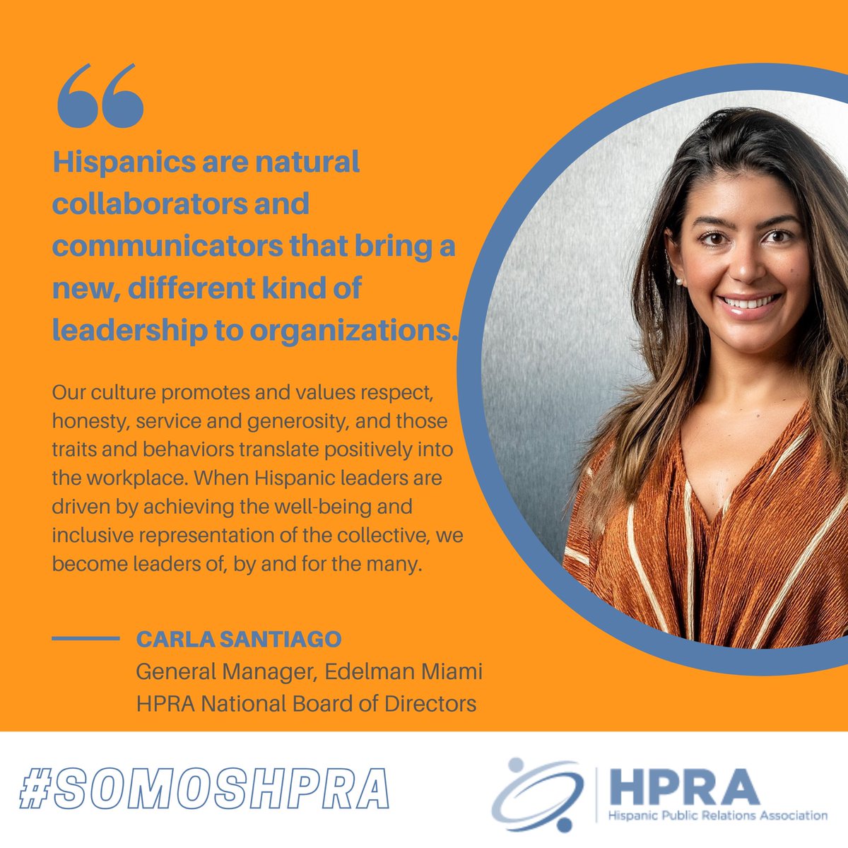 Carla Santiago has 15 years of PR experience having worked both in the agency and brand side including P&amp;G, Univision, Hyatt Hotels, FleishmanHillard and Edelman where she is General Manager of Edelman Miami. #somoshpra #pr #hispanicheritagemonth