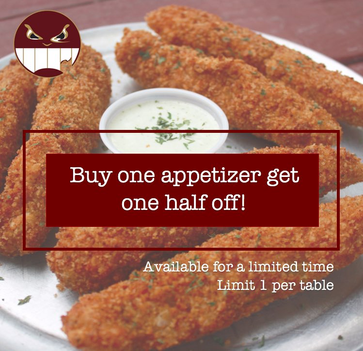 Because your Happy Hour’s not complete without an appetizer or two!

Show your server this coupon and don’t forget to follow us for more deals🤑
