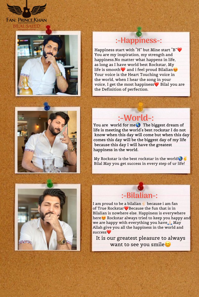 Arif_Khan40's tweet photo. @Bilalsaeedmusic Happiness start with “H” but mine start “B” Mean @Bilalsaeedmusic world for me🌍❤️
Rockstar plz caption on this🙏🏻
#bilalsaeed #truerockstar!! https://t.co/XbgwgbS8Jx