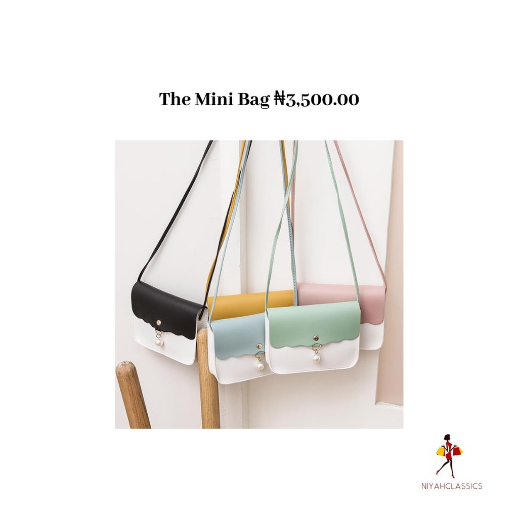 Your 1st @ owes you our Mini bag. Tag away. Available in colours displayed. Price displayed in picture excludes delivery cost.