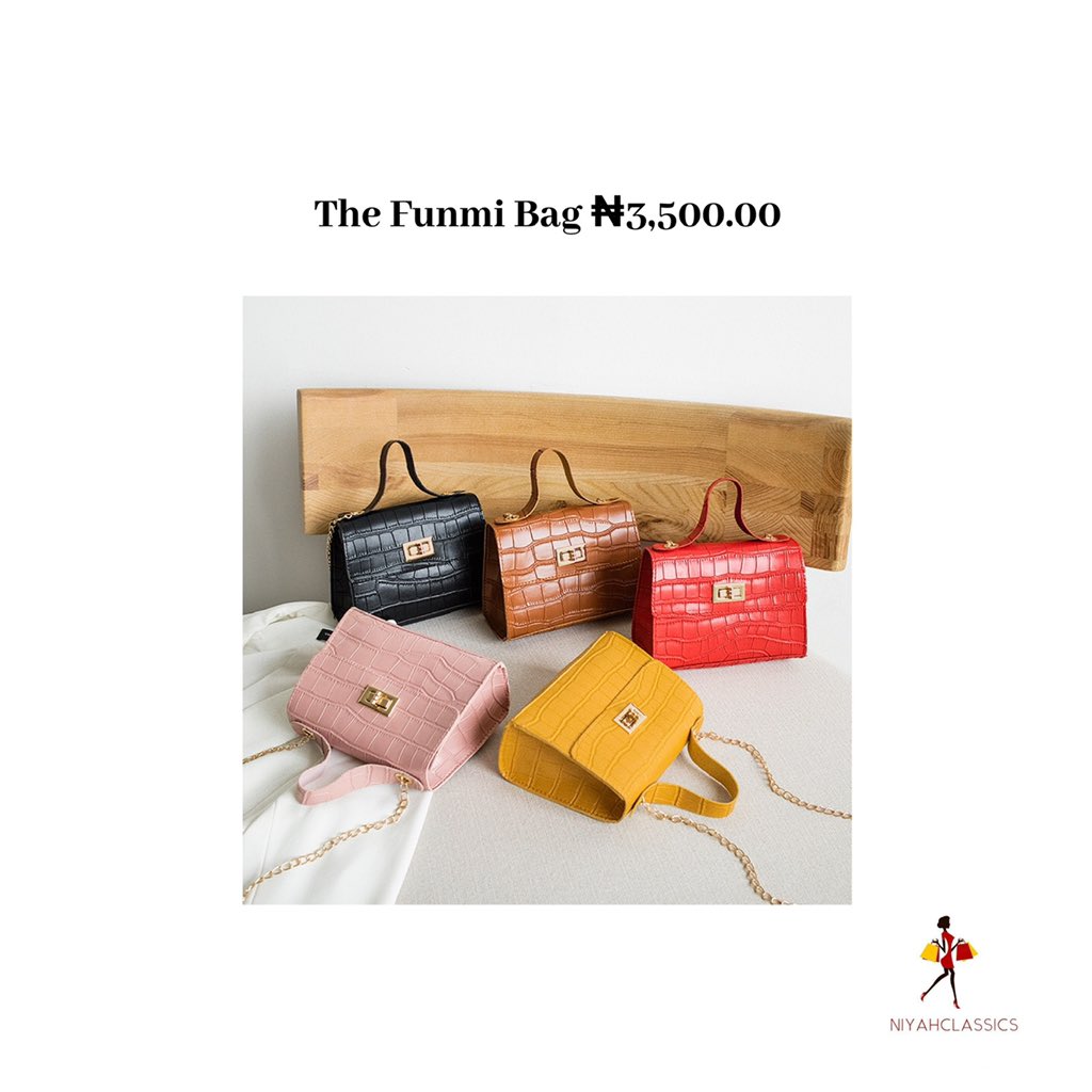 Your 8th @ owes you either our Funmi Mini bag or our Becky Mini bag. Tag away. Available in colours displayed except Pink. Price displayed in picture exclude delivery cost.